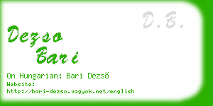 dezso bari business card