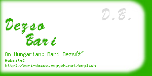 dezso bari business card